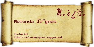 Molenda Ágnes névjegykártya